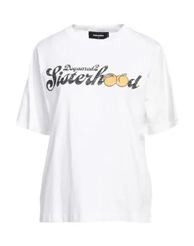 DSQUARED2 DSQUARED2 WOMAN T-SHIRT WHITE SIZE M COTTON