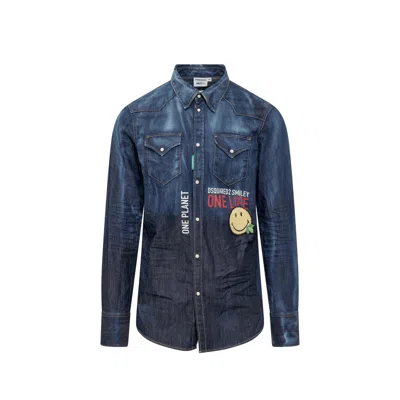 DSQUARED2 DSQUARED2 X SMILEY DENIM SHIRT MEN