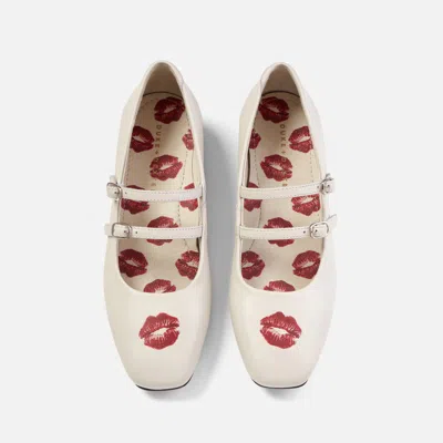 DUKE & DEXTER WOMEN'S RUBY OFF-WHITE KISS MARY JANE - WOMEN'S