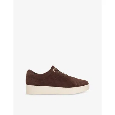 DUNE WOMENS BROWN SUEDE EGENT SUEDE LOW-TOP TRAINERS EUR 41 / 8 UK