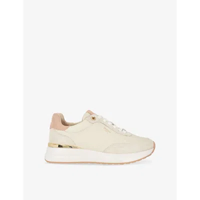 DUNE WOMENS CREAM LEATHER EMOTION LEATHER LOW-TOP TRAINERS EUR 40 / 7 UK