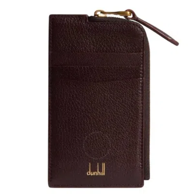 DUNHILL DUNHILL BURGUNDY DUKE FINE ZIP LEATHER CARD CASE