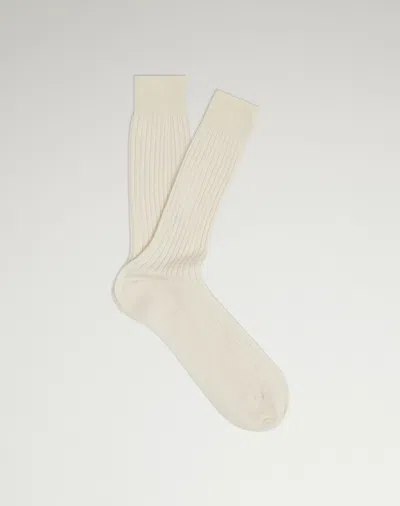 DUNHILL CASHMERE SILK RIBBED SOCKS