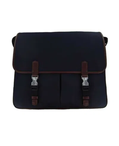 DUNHILL DARK BLUE FLIP SHOULDER BAG