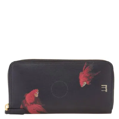 DUNHILL DUNHILL GOLDFISH-PRINT LEATHER ZIP WALLET