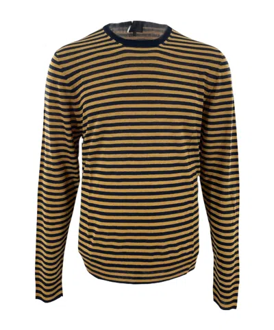 DUNHILL ROUND-NECK STRIPED SWEATER
