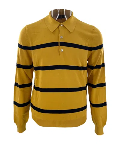 DUNHILL STRIPED LONG-SLEEVED POLO SHIRT