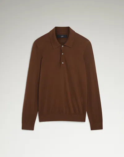 DUNHILL SUPERFINE CASHMERE LONG SLEEVE POLO