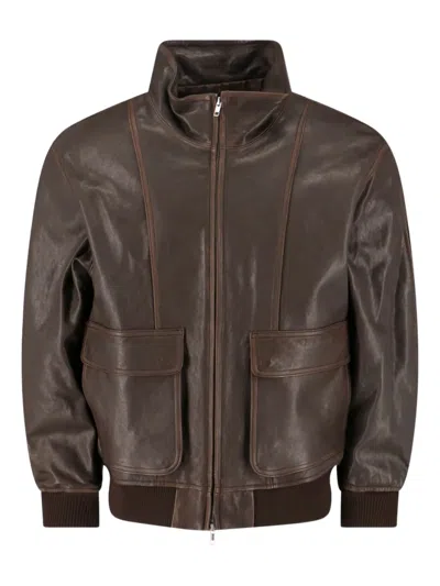 DUNST LAMBS-LEATHER FLAP-POCKET JACKET