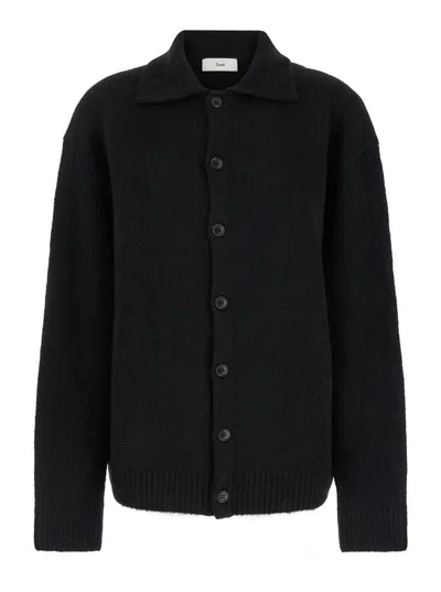 DUNST DUNST OPEN COLLAR KNIT CARDIGAN