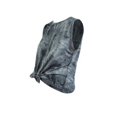 DUOFIT MATERNITY ACTIVEWEAR BLUE TEMPEST TIE-FRONT TANK