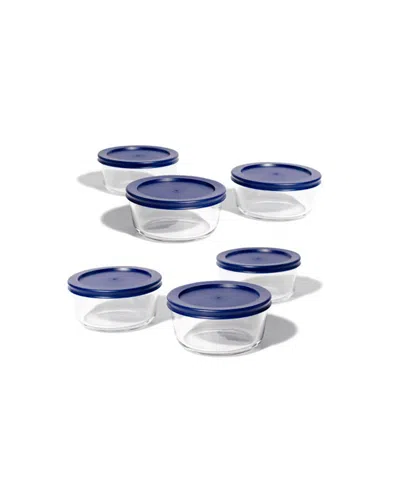 DURA LIVING 12-PIECE 2 CUP ROUND FOOD STORAGE AND MEAL PREP CONTAINER SET