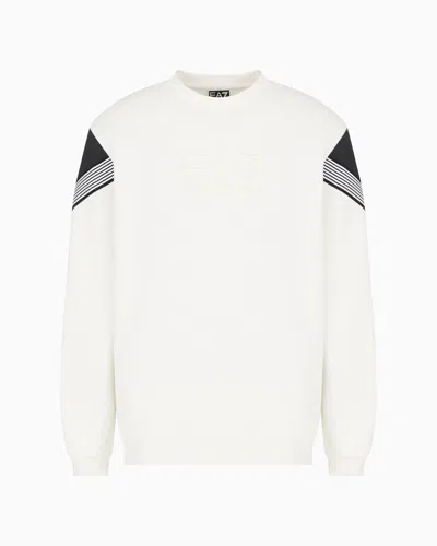 EA7 7 LINES COTTON CREW-NECK SWEATSHIRT