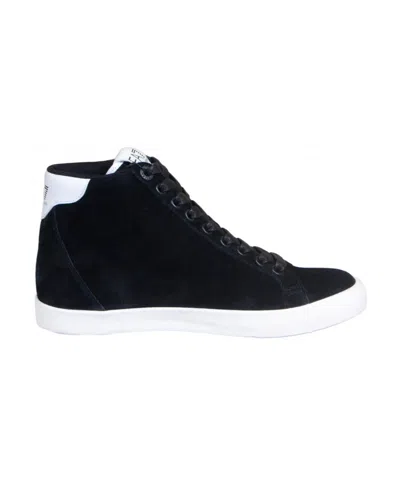 EA7 BLACK HIGH-TOP CASUAL SNEAKERS