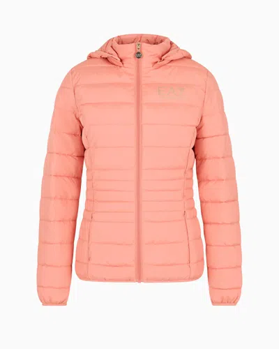 EA7 CORE LADY RECYCLED TECHNICAL FABRIC PADDED HOODED JACKET