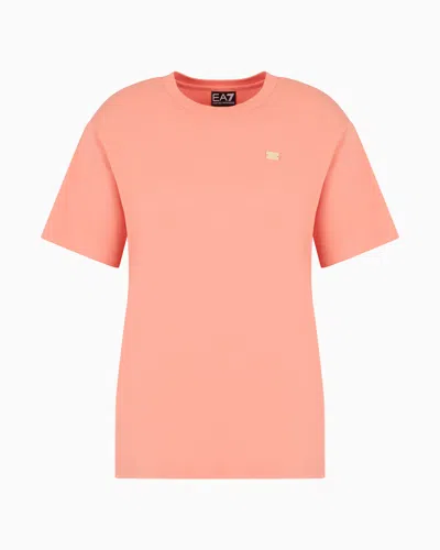 EA7 CORE LADY STRETCH COTTON JERSEY CREW-NECK T-SHIRT