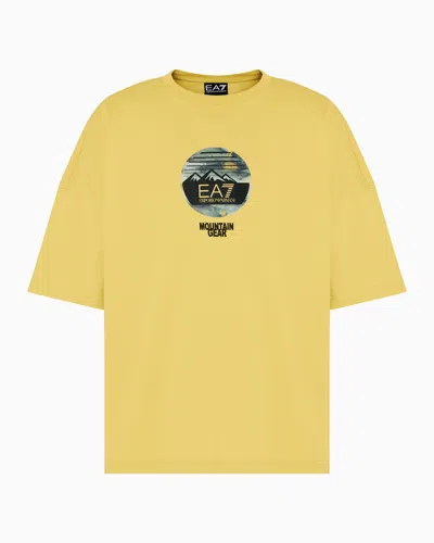 EA7 DYNAMIC ATHLETE COTTON JERSEY T-SHIRT WITH PRINT