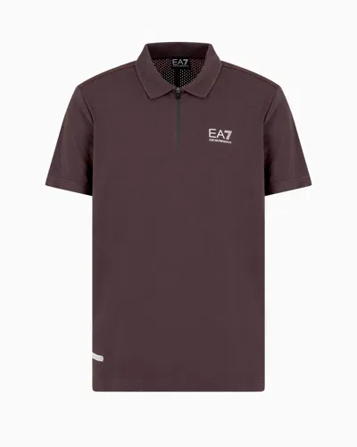 EA7 DYNAMIC ATHLETE POLO SHIRT IN NATURAL VENTUS7 TECHNICAL FABRIC