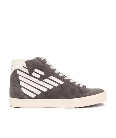 EA7 HIGH-TOP LOGO CASUAL SNEAKERS