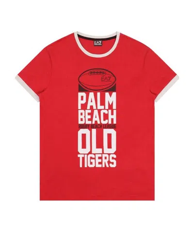 EA7 LETTER PRINTED ROUND-NECK T-SHIRT