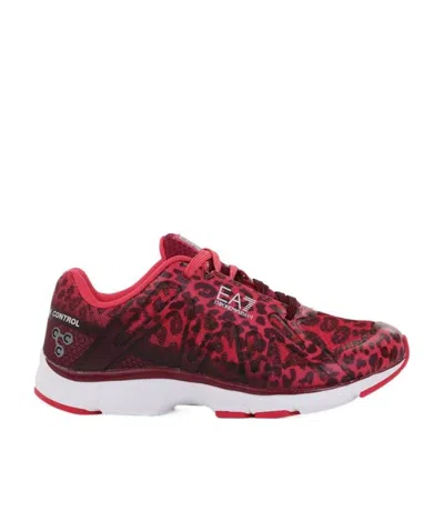 EA7 LOGO LEOPARD PRINT CASUAL SPORTS SHOES