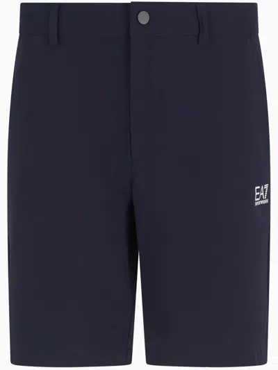EA7 LOGO-PRINT BERMUDA SHORTS