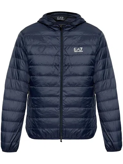 EA7 LOGO-PRINT PADDED JACKET