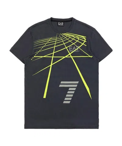 EA7 LOGO PRINTED ROUND COLLAR T-SHIRT