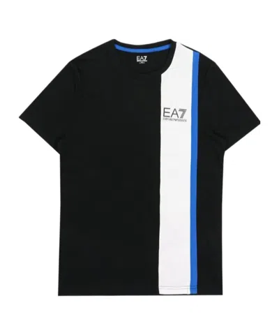 EA7 LOGO PRINTED ROUND COLLAR T-SHIRT