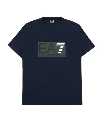 EA7 LOGO PRINTED T-SHIRT WITH ROUND NECK