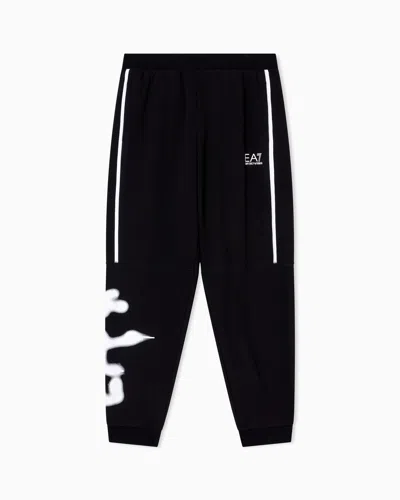 EA7 LOGO SERIES BOY COTTON-BLEND JOGGERS