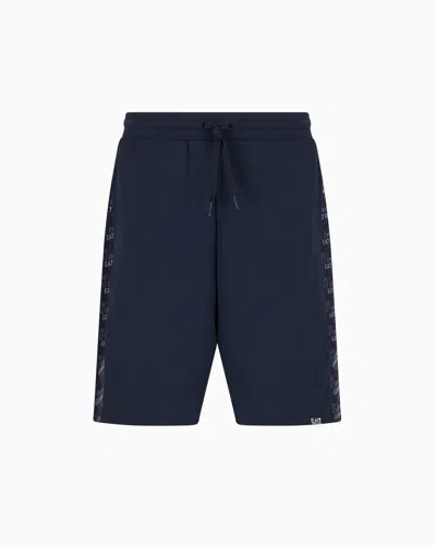 EA7 LOGO SERIES COTTON-BLEND BERMUDA SHORTS