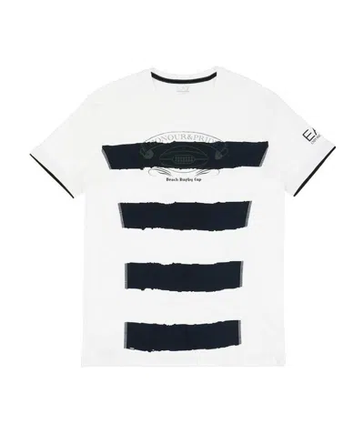 EA7 LOGO STRIPED T-SHIRT