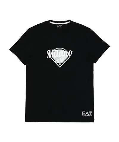 EA7 LOGO T-SHIRT WITH ROUND NECK
