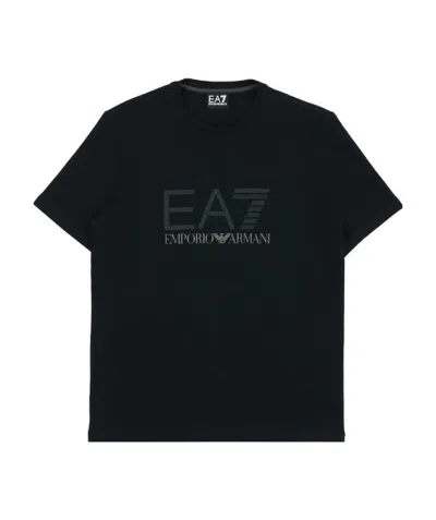 EA7 LOGO T-SHIRT WITH ROUND NECK