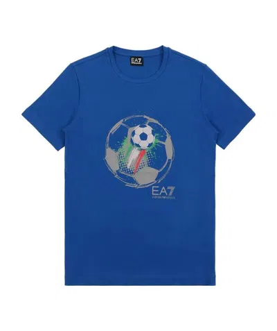 EA7 LOGO T-SHIRT WITH ROUND NECK