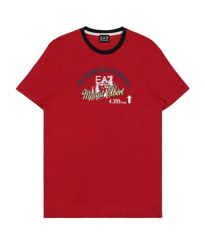 EA7 LOGO T-SHIRT WITH ROUND NECK