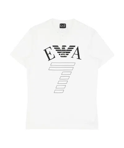 EA7 LOGO T-SHIRT WITH ROUND NECK