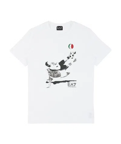 EA7 LOGO T-SHIRT WITH ROUND NECK