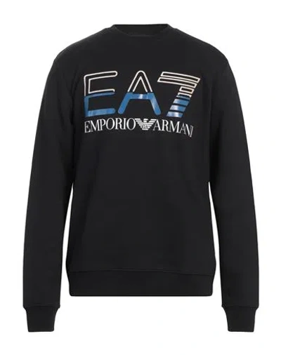 EA7 EA7 MAN SWEATSHIRT BLACK SIZE XXL COTTON, POLYESTER, ELASTANE
