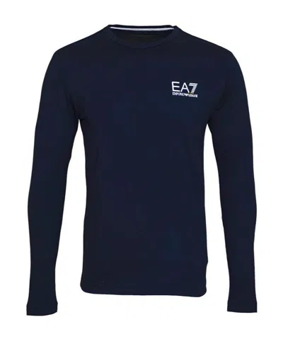 EA7 NAVY BLUE ROUND-NECKED T-SHIRT