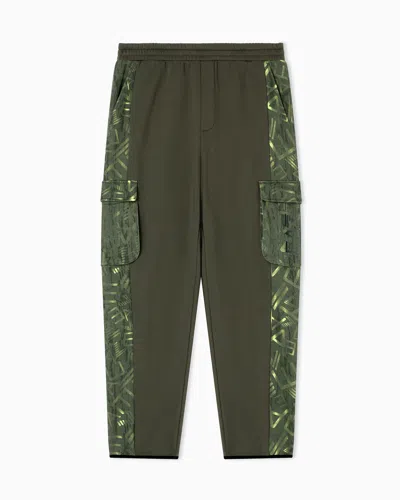 EA7 GRAPHIC SERIES COTTON JERSEY CARGO TROUSERS