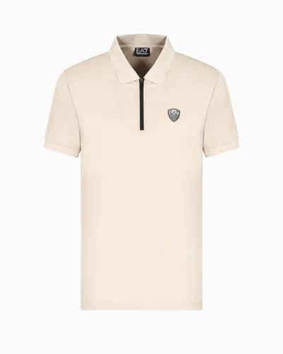 EA7 PREMIUM SHIELD POLO SHIRT IN NYLON AND JERSEY VISCOSE