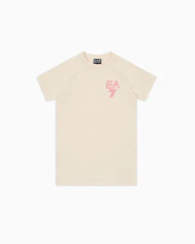 EA7 VISIBILITY GIRL STRETCH COTTON JERSEY DRESS