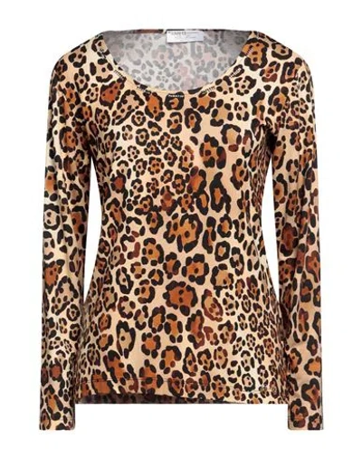 EAN 13 EAN 13 WOMAN T-SHIRT BROWN SIZE 12 VISCOSE, ELASTANE