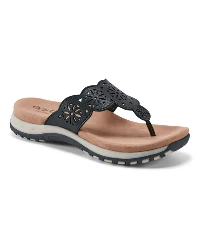 EARTH WOMEN'S SADIE T-STRAP FLAT SANDALS
