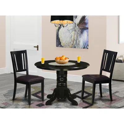 EAST WEST FURNITURE 3 PC DINETTE SET-DINING TABLE AND 2 KITCHEN CHAIRS