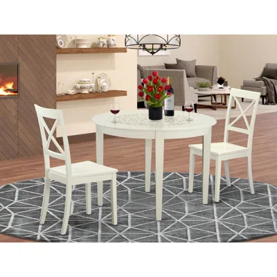 EAST WEST FURNITURE 3 PC DINING ROOM SET FOR 2-SMALL KITCHEN TABLE AND 2 KITCHEN CHAIRS