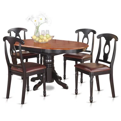EAST WEST FURNITURE 5 PC DINING ROOM SET FOR 4-OVAL DINING TABLE AND 4 DINING CHAIRS.
