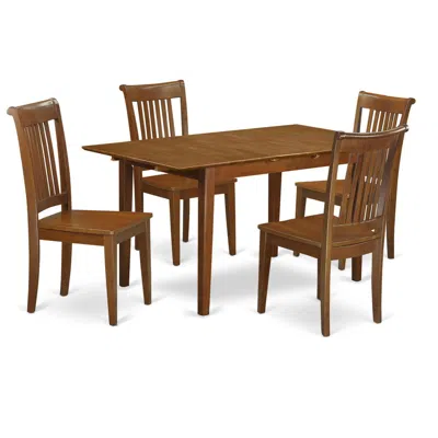 EAST WEST FURNITURE 5 PC KITCHEN TABLE SET TABLE WITH LEAF AND 4 KITCHEN CHAIRS
